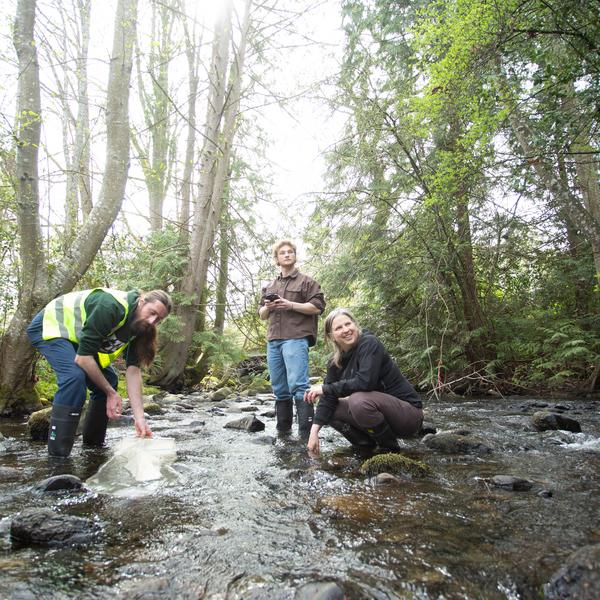 VIU students and instructor in the field